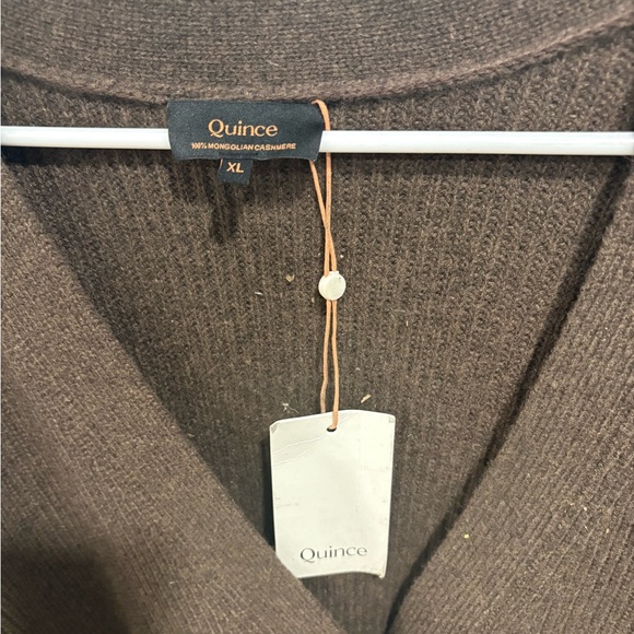 Quince Mongolian Cashmere Fisherman Boxy Cropped Cardigan Sweater - Picture 3 of 4